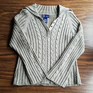 Vintage- SO... GSJC CABLE KNIT SNAP BUTTON SWEATER